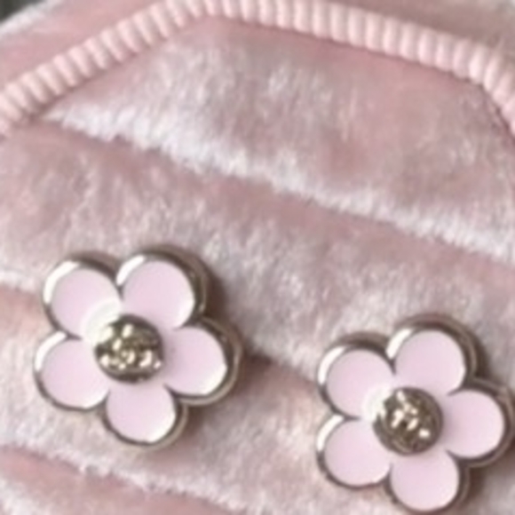 Pink Flower Chanel Earrings - Picture 1 of 1
